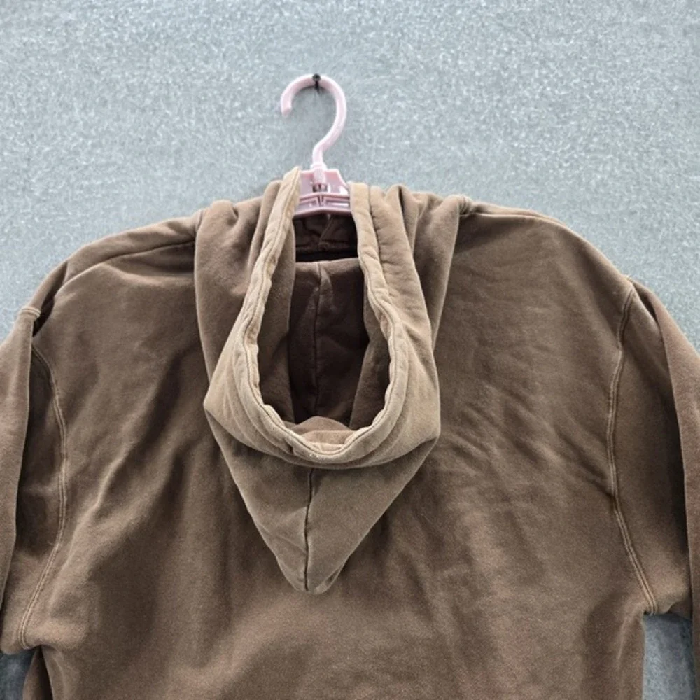 VINTAGE Jordan Men Hoodie S Brown Y2K Jumpman Logo Embroidered Long Sleeve READ‎